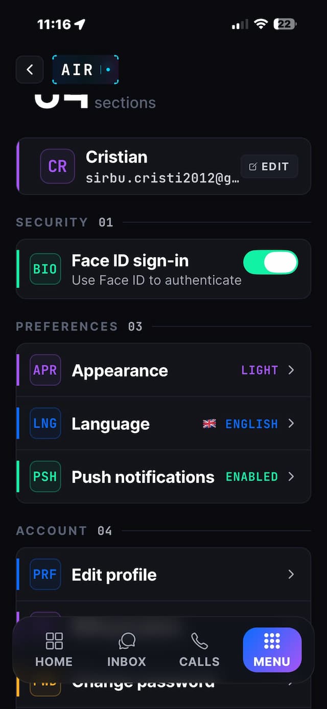 Settings & Security